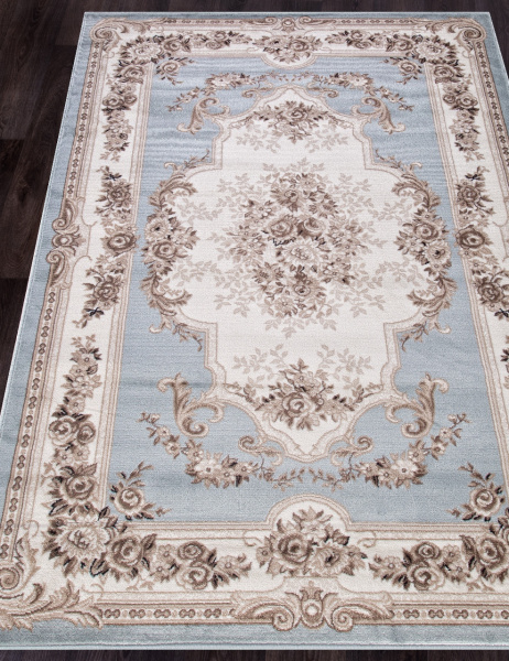 Российский прямоугольный ковёр 4015 L.BLUE-BROWN