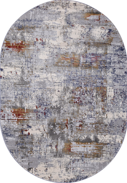 Российский овальный ковёр 5038A COKEN D.GREY / BLUE