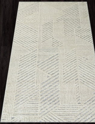 Российский прямоугольный ковёр 6801A WHITE / L.GRAY