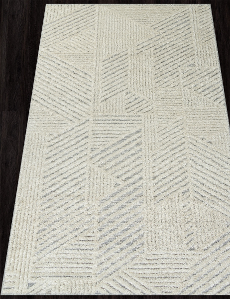 Российский прямоугольный ковёр 6801A WHITE / L.GRAY