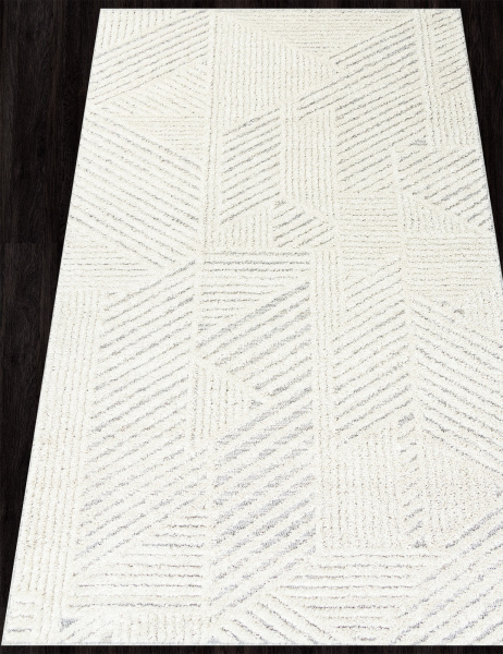 Российский прямоугольный ковёр 6801A WHITE / L.GRAY