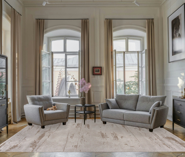 Российский прямоугольный ковёр 71195 070 BEIGE