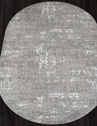 Российский овальный ковёр 8667 GRAY-CREAM