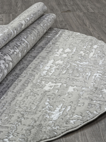 Российский овальный ковёр 8667 GRAY-CREAM