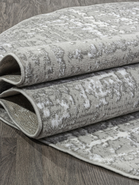 Российский овальный ковёр 8667 GRAY-CREAM