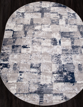 Российский овальный ковёр 8673 GRAY-BLUE