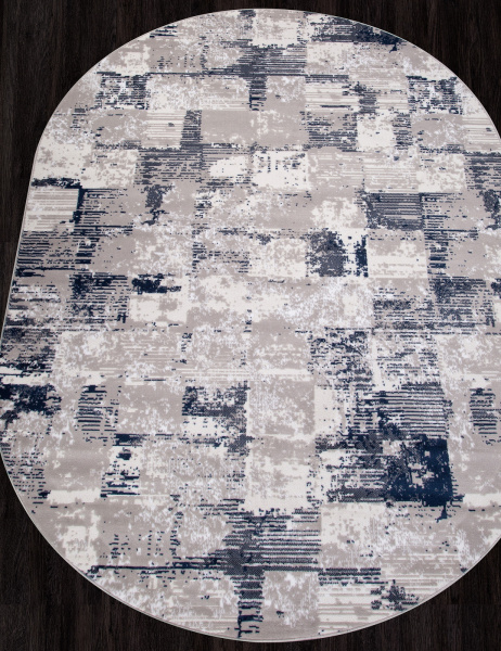Российский овальный ковёр 8673 GRAY-BLUE