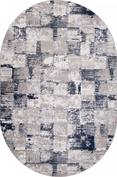Российский овальный ковёр 8673 GRAY-BLUE