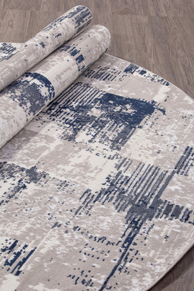 Российский овальный ковёр 8673 GRAY-BLUE