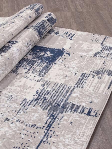 Российский прямоугольный ковёр 8673 GRAY-BLUE