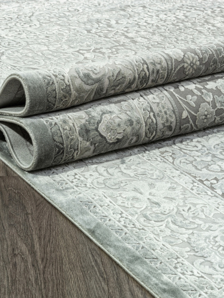 Российский прямоугольный ковёр A028AF GREY / L.GREY