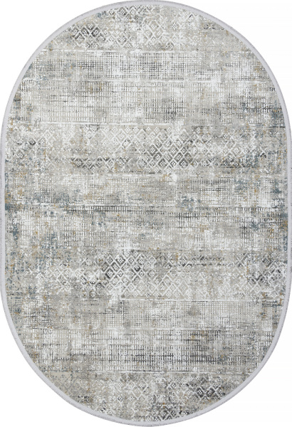 Российский овальный ковёр A047AJ GREY / BLUE