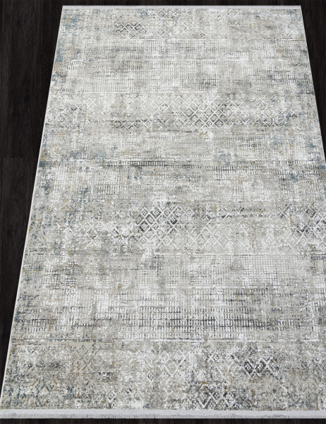 Российский прямоугольный ковёр A047AJ GREY / BLUE