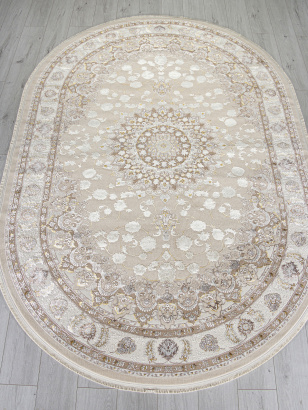 Российский овальный ковёр A050B L.BEIGE / CREAM