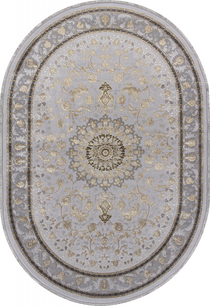 Российский овальный ковёр A051A LIGHT GREY SHRINK / DARK GREY SHRINK
