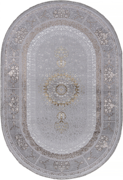 Российский овальный ковёр A053B LIGHT GREY SHRINK / LIGHT GREY SHRINK