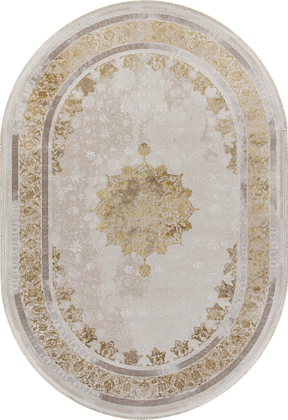 Российский овальный ковёр A064A CREAM / GOLD FDY