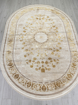 Российский овальный ковёр A123B CREAM / GOLD FDY