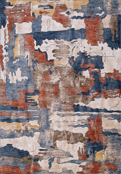 Российский прямоугольный ковёр B3465A VANILLA / BLUE