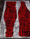 Российский прямоугольный ковёр C081 gray-red