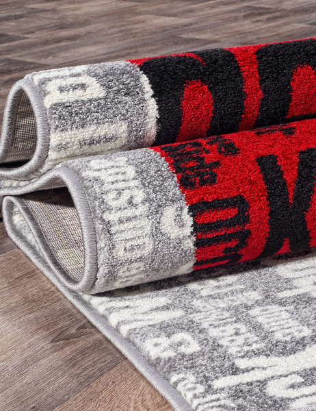Российский прямоугольный ковёр C081 gray-red