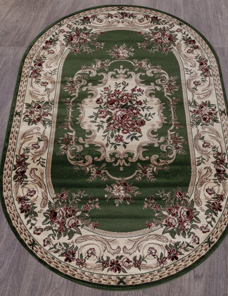 Российский овальный ковёр d057 GREEN