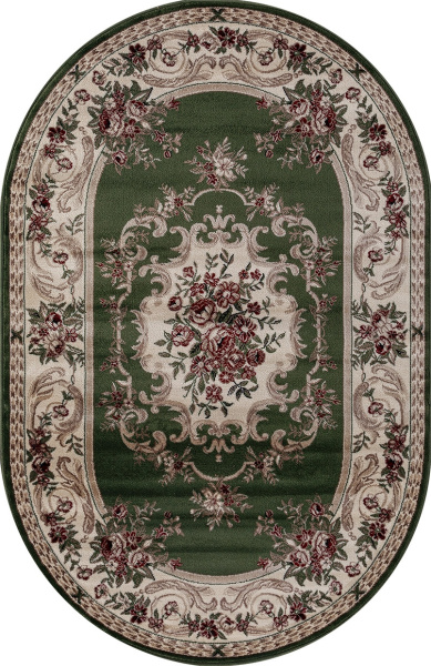 Российский овальный ковёр d057 GREEN