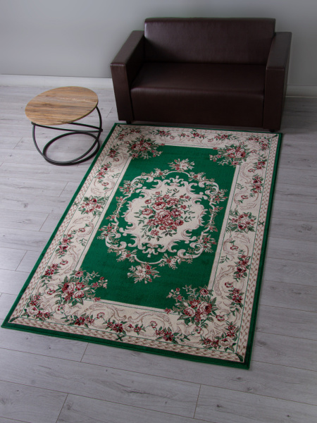 Российский прямоугольный ковёр d057 GREEN