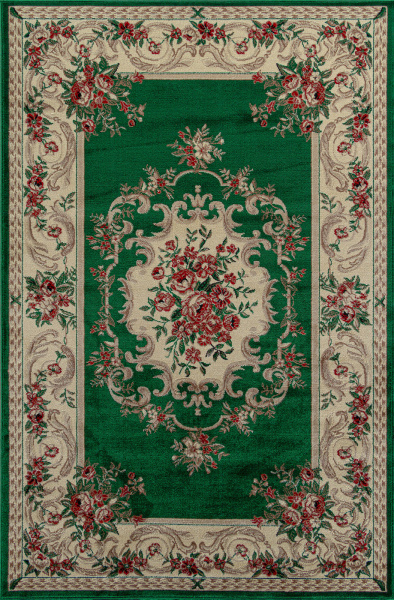 Российский прямоугольный ковёр d057 GREEN