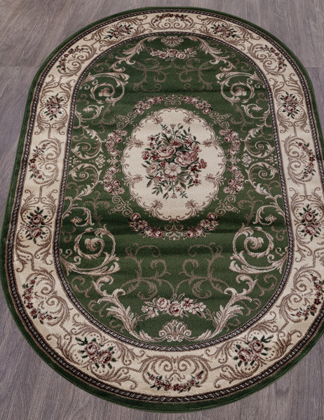 Российский овальный ковёр d066 GREEN