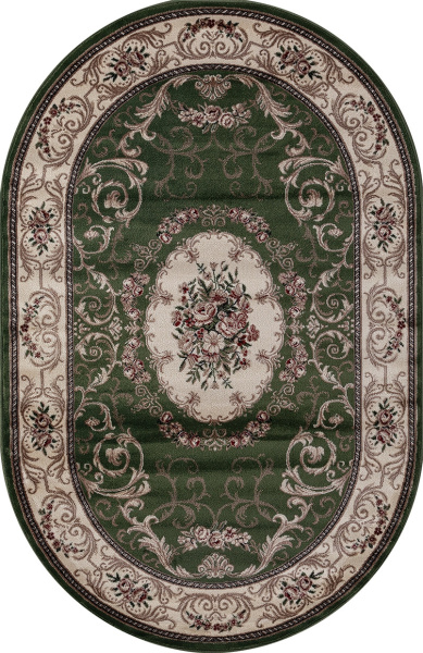 Российский овальный ковёр d066 GREEN