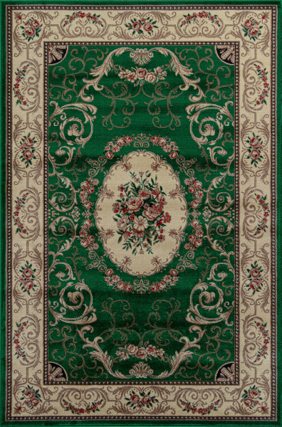 Российский прямоугольный ковёр d066 GREEN