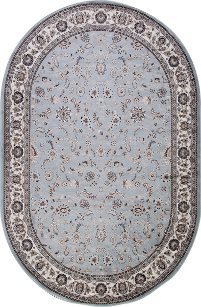 Российский овальный ковёр d251 L.BLUE-BROWN