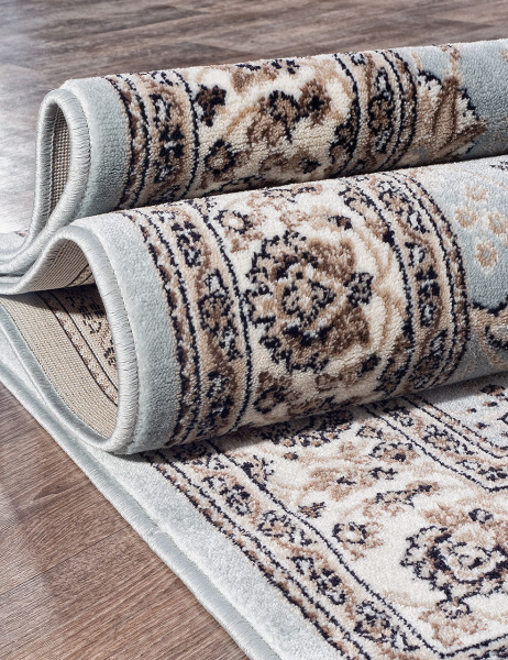 Российский прямоугольный ковёр d251 L.BLUE-BROWN