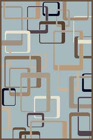 Российский прямоугольный ковёр d254 L.BLUE-BROWN