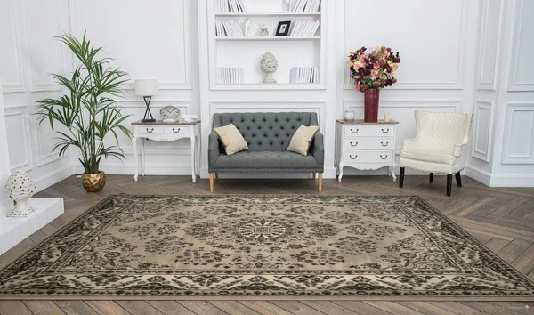 Российский прямоугольный ковёр d285 BEIGE