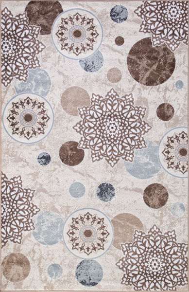 Российский прямоугольный ковёр d309 CREAM-BROWN
