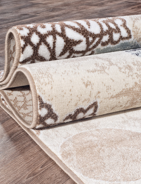 Российский прямоугольный ковёр d309 CREAM-BROWN