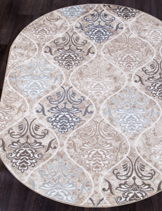 Российский овальный ковёр d310 CREAM-BROWN