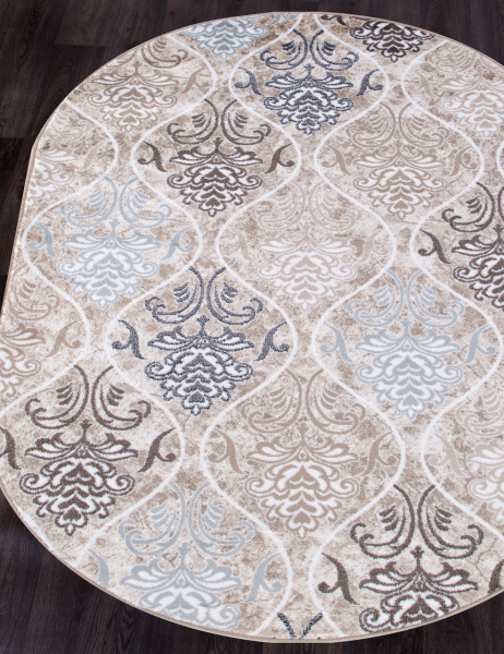 Российский овальный ковёр d310 CREAM-BROWN
