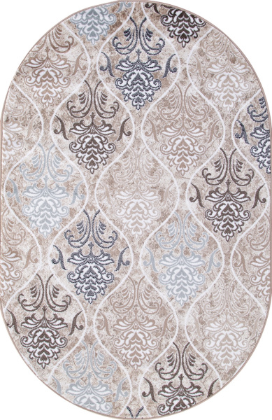 Российский овальный ковёр d310 CREAM-BROWN