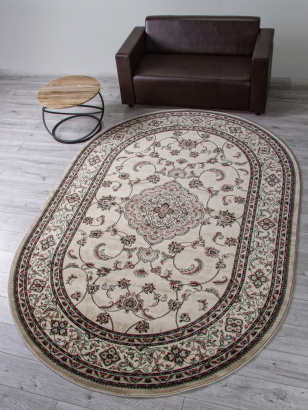 Российский овальный ковёр d389 BEIGE