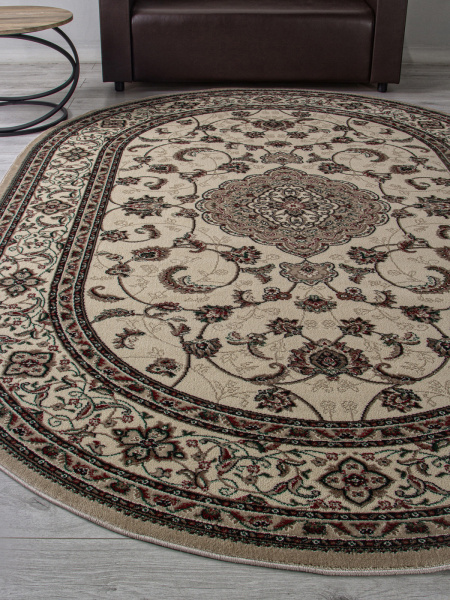Российский овальный ковёр d389 BEIGE