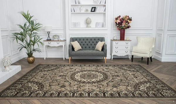 Российский прямоугольный ковёр d409 BEIGE