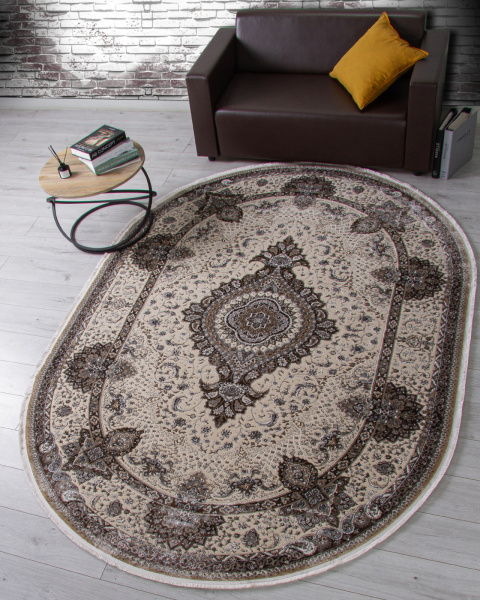 Российский овальный ковёр d414 BEIGE