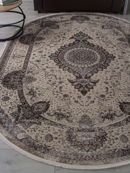 Российский овальный ковёр d414 BEIGE