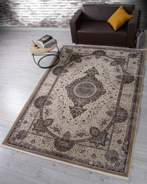 Российский прямоугольный ковёр d414 BEIGE