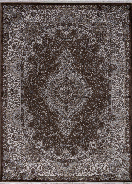 Российский прямоугольный ковёр d414 BROWN