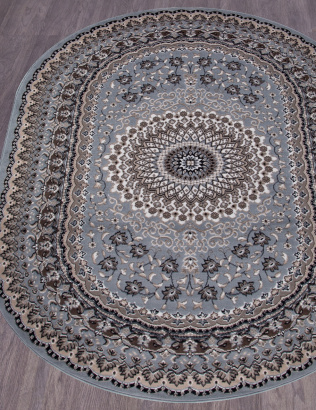 Российский овальный ковёр D504 BLUE-BROWN 2