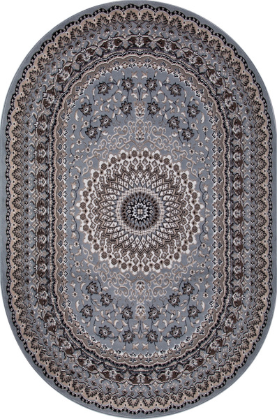 Российский овальный ковёр D504 BLUE-BROWN 2